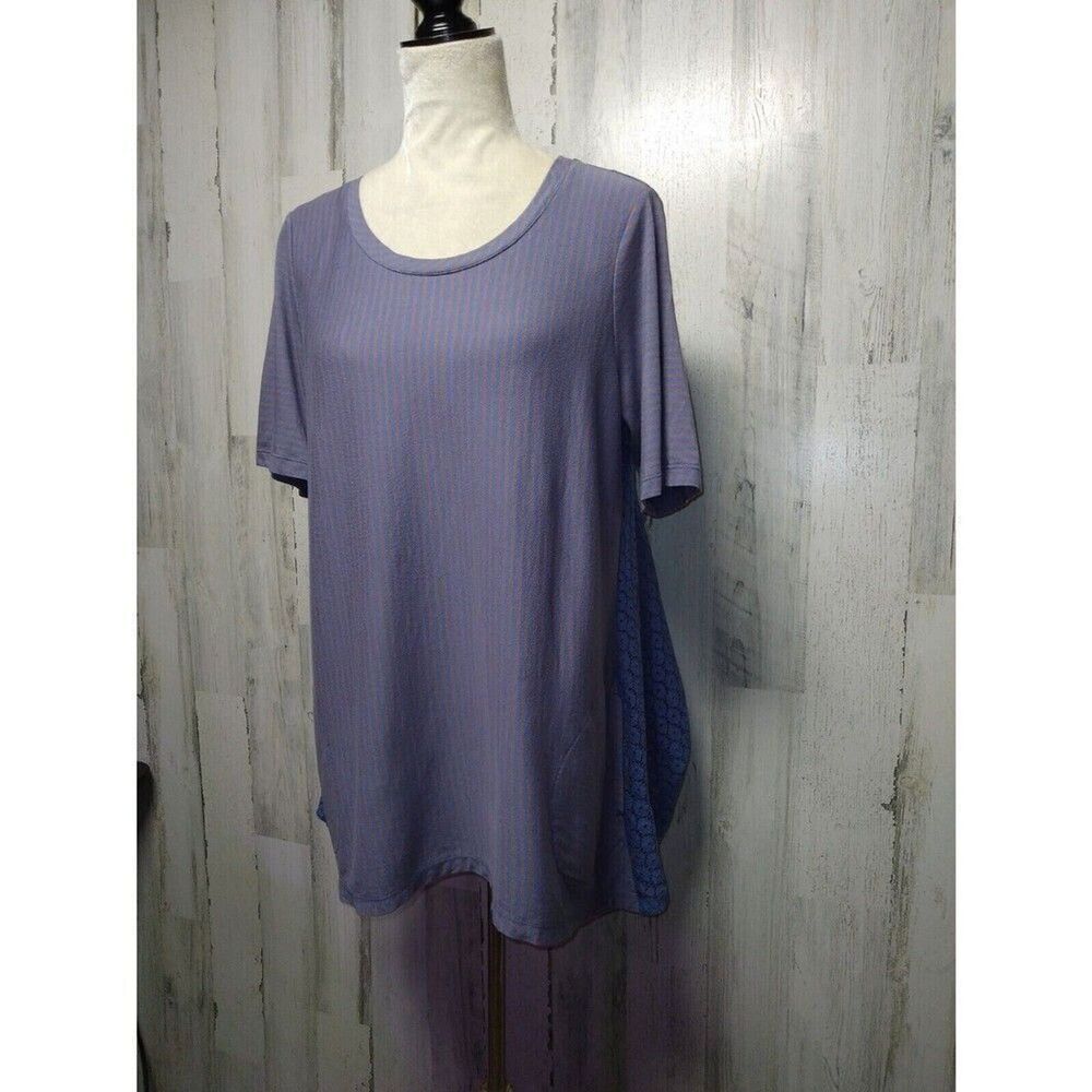 Logo Lori Goldstein Women's Medium Blue Brown Tunic